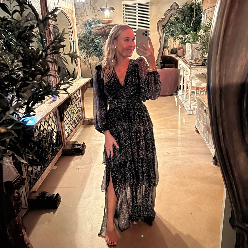 Astr Maxi long sleeve dress